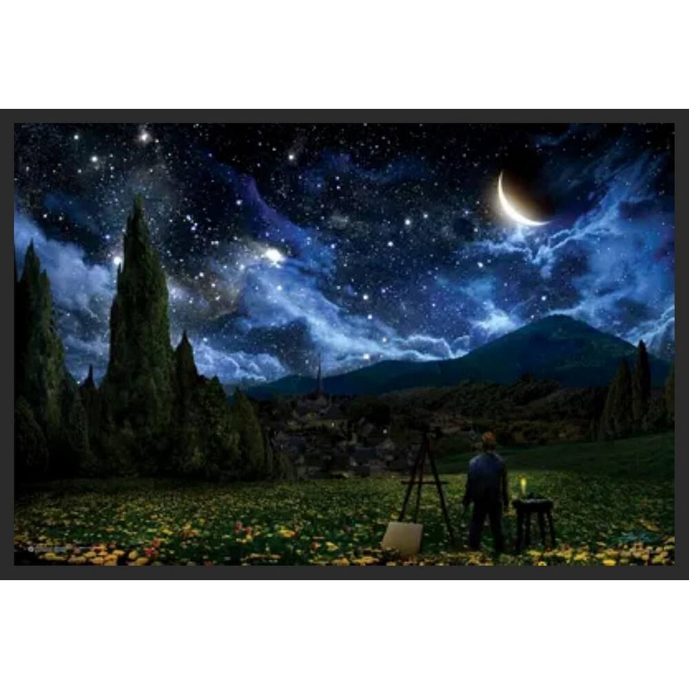 Starry Night by Van Gogh's Framed Poster - 24 x 36 Inch