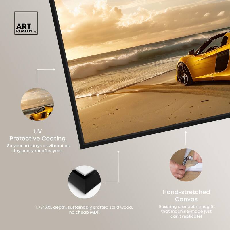 Beach Sports Car Canvas by Art Remedy