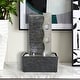 preview thumbnail 1 of 11, Indoor Slate Tabletop Fountain w/LED Light Meditation Feature for Home grey