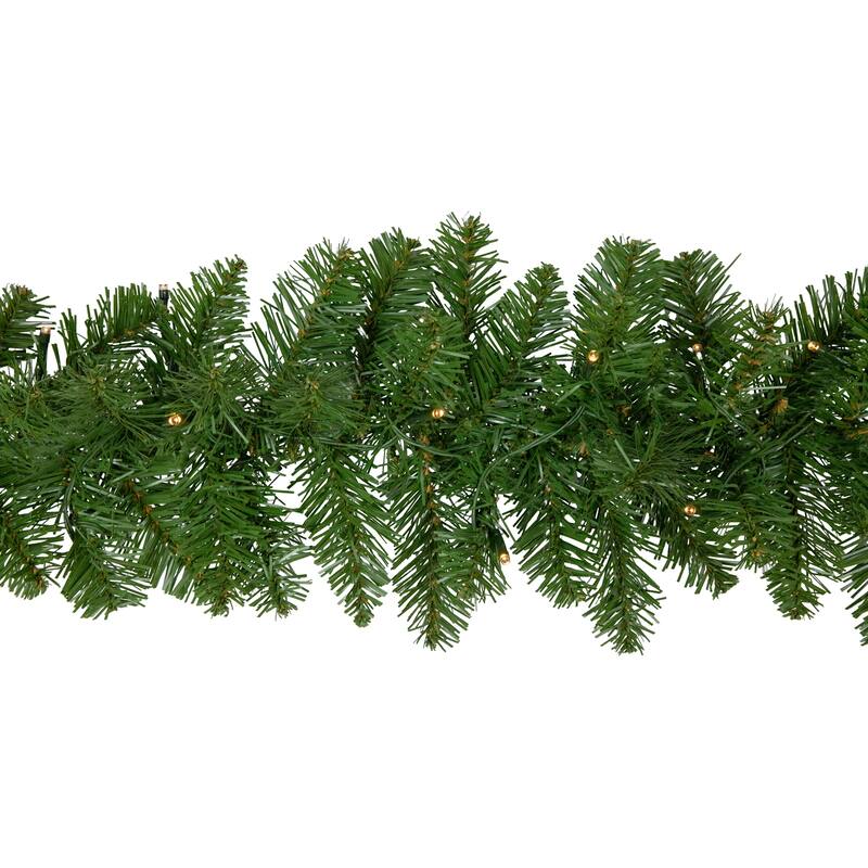 9' x 10" B/O Artificial Whitmire Pine Christmas Garl - Warm White LED
