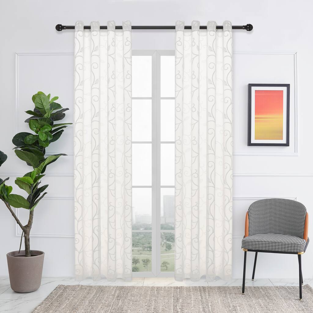 Lyndale Clementi Embroidered Sheer Curtain