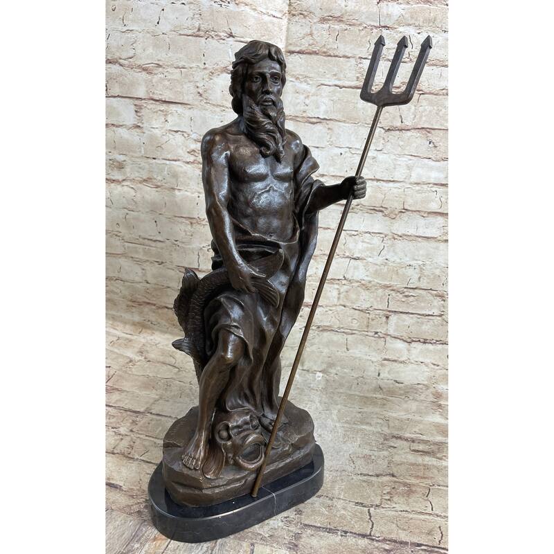 Atlantis Poseidon Neptune Sea Greek God Marine Ocean Art Bronze Marble Statue