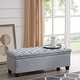 preview thumbnail 8 of 6, BELLEZE Tufted Upholstered Storage Ottoman Bench Footrest, Light Grey - Light Grey Medium - Light Grey