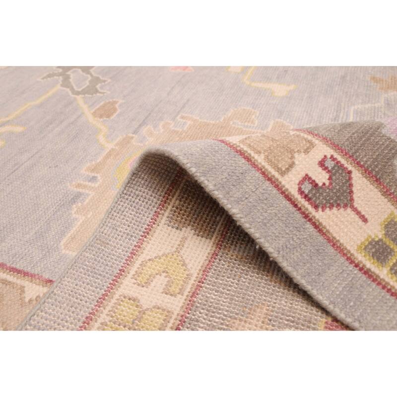 ECARPETGALLERY Hand-knotted Modern Oushak Light Grey Wool Rug - 9'11 x 13'9
