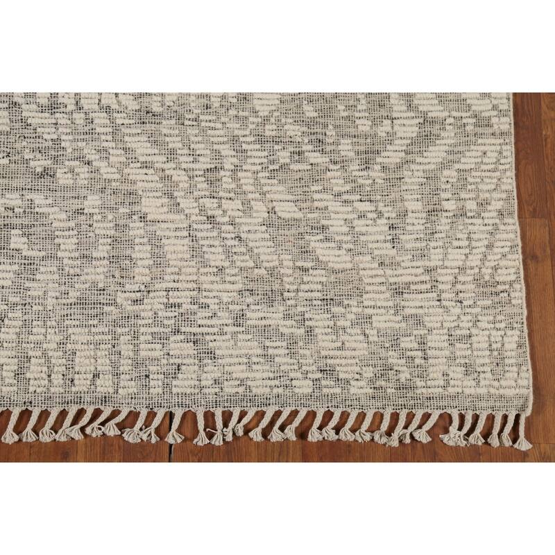 All-Over Abstract Moroccan Modern Area Rug Handmade Wool Carpet - 4'10"x 8'0"