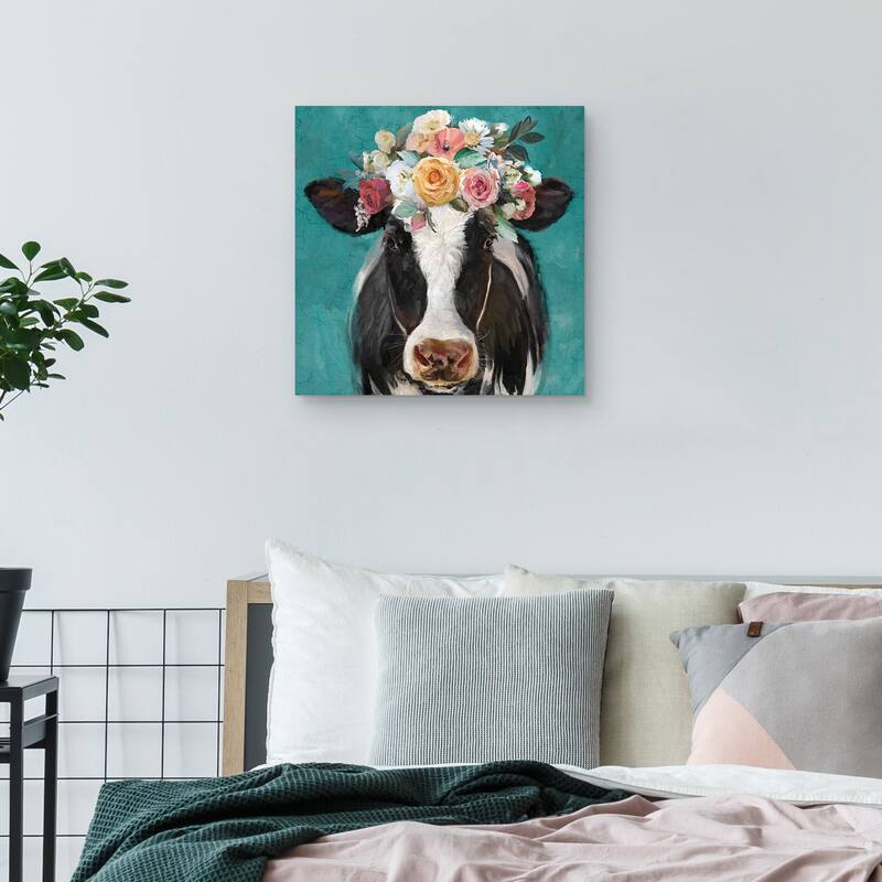Fancy Cows II by Studio Arts Canvas Art Print