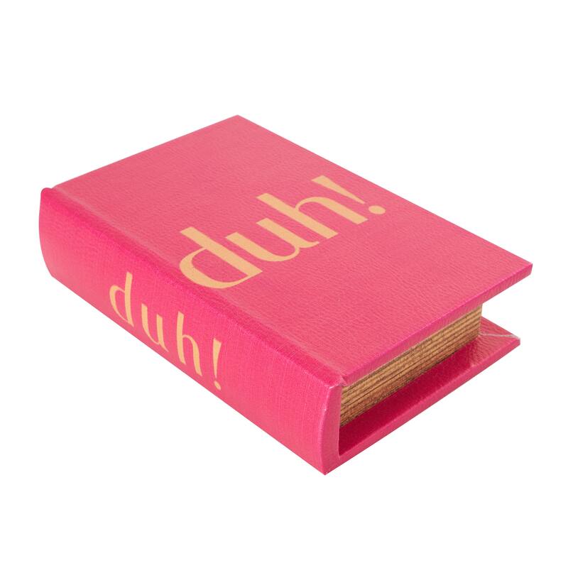 Red Wooden "Ooh La La" Faux Storage Book Decorative Box with Gold Lettering (Set of 3)
