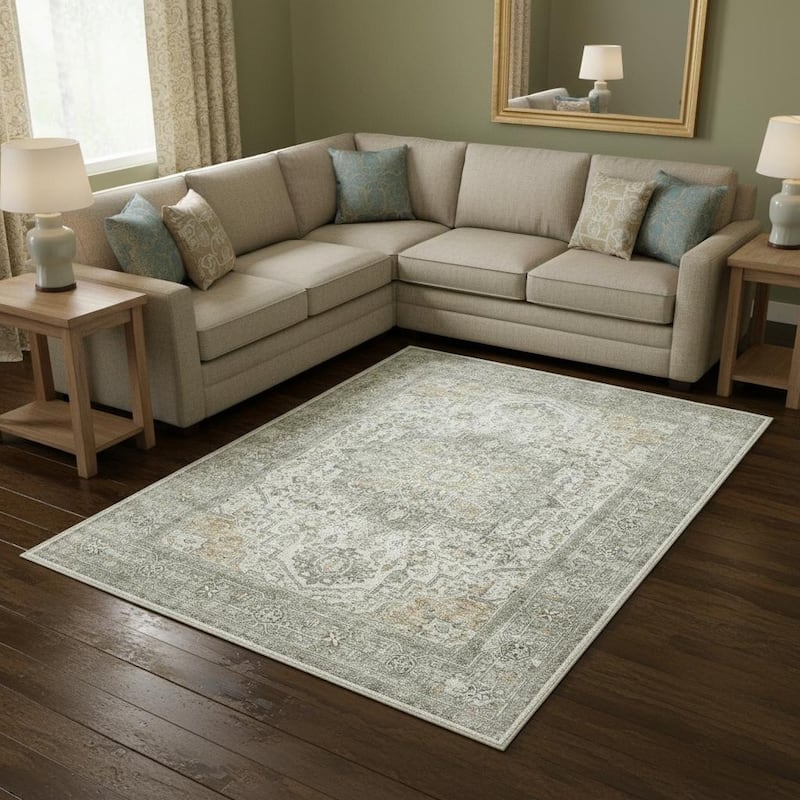 HomeRoots Floral Traditional Rectangle Area Rug - 8' X 10' - 8' X 10'