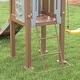 preview thumbnail 9 of 7, Qaba Kids Swing Set for Backyard, Playground Set with 6 FT Slide, 2 Adjustable Swings, Fort with Canopy, Ground Stakes, Brown