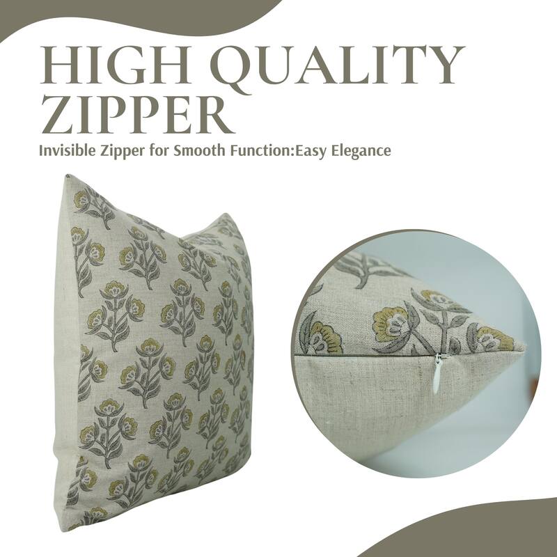 Fabdivine Handmade Soft Cozy Boho Pillow Cover Linen Sofa Couch or Chair Cushion