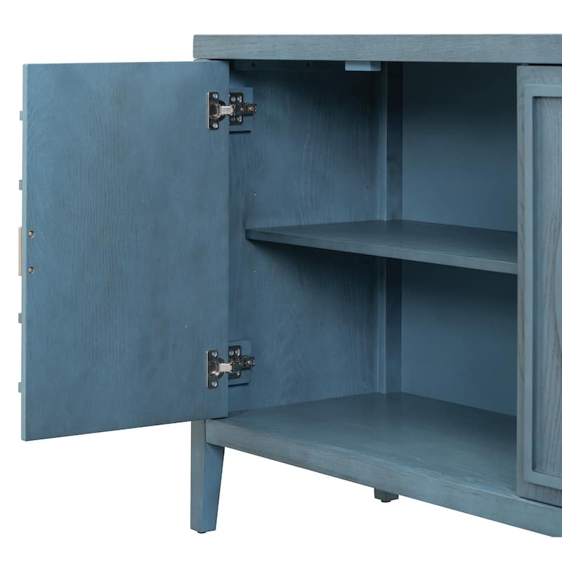 Retro Sideboard door with Circular Groove Design Round Metal Door Handle for Entrance, Dinning Room, Living Room
