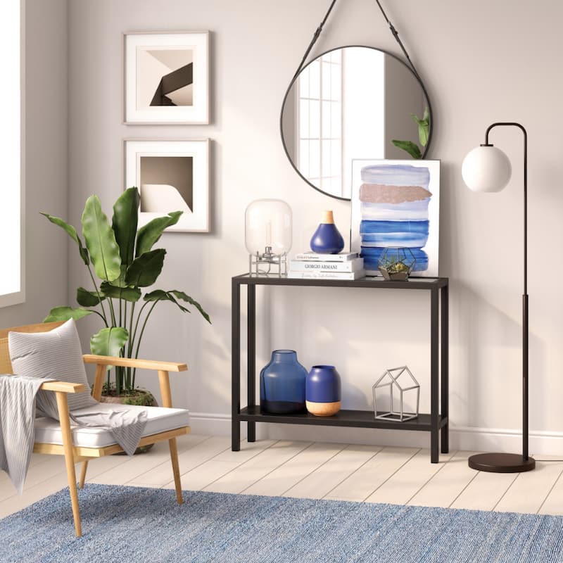 15" Contemporary Metal Table Lamp with Rotary Socket Switch and Clear Cylinder Glass Shade for Bedrooms - 15”H x 9”W x 9”D