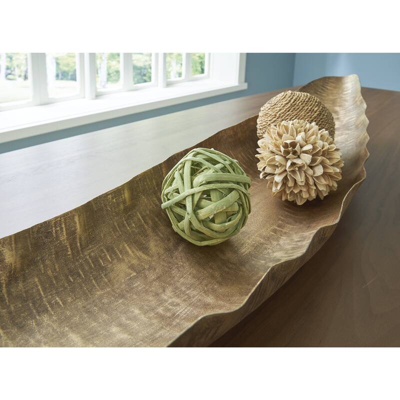 Signature Design by Ashley Wystenburg Gold Tray - 29.75" W x 7.5" D x 4.38" H