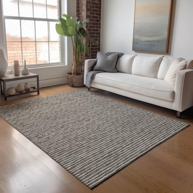 Premium Washable Super Soft Boho Stripe Mayfield Rug - Chocolate - 9' x 12' - Rectangle