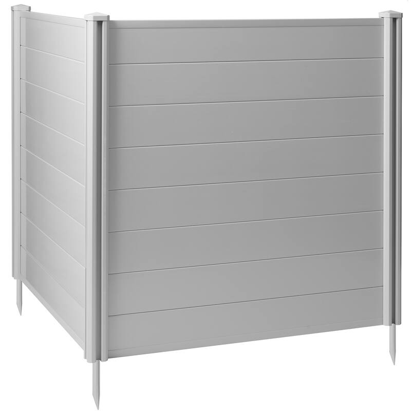 48 x 48in Privacy Screen Vinyl Fence Panel for AC Trash Gray - 48" x 48" Horizontal - 48" x 48" Horizontal