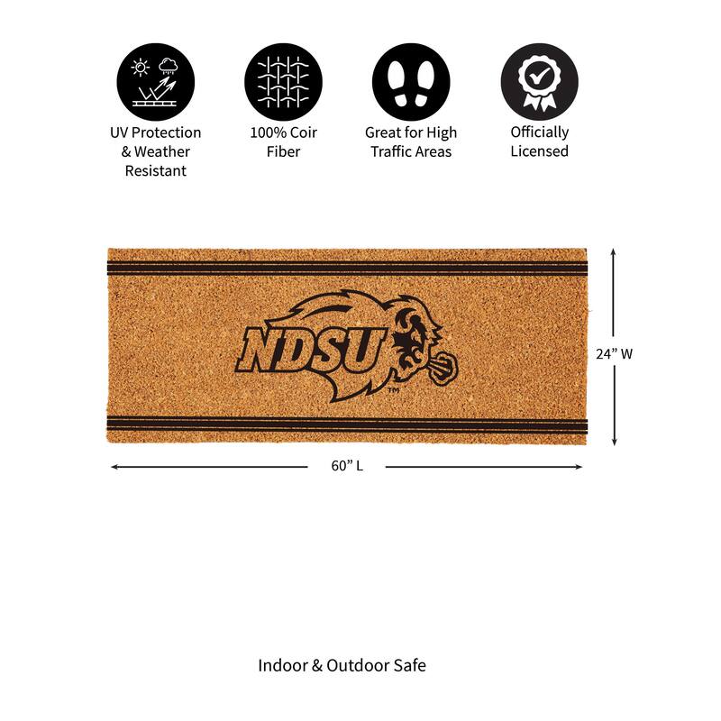 North Dakota State University Monochrome Indoor/Outdoor Coir Door Mat