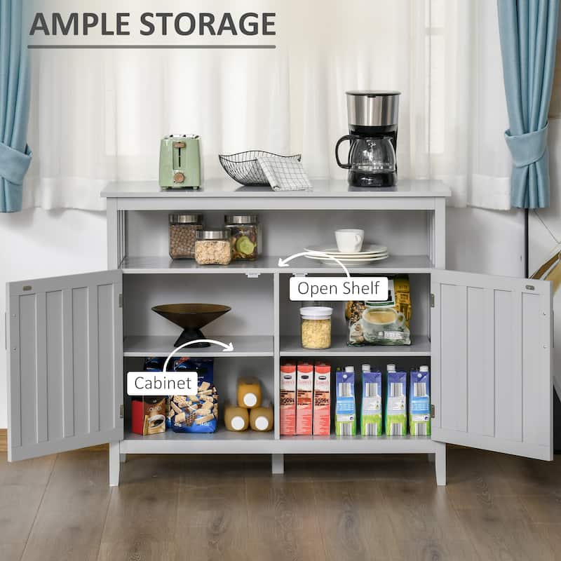 HOMCOM Sideboard Buffet Server Table with 2 Doors, Kitchen Storage Cabinet with Adjustable Shelves for Kitchen and Dining Room