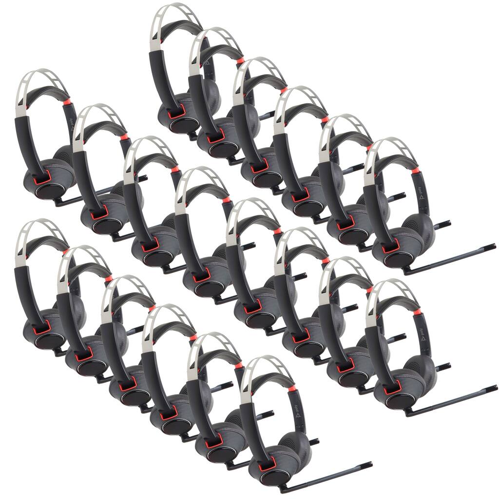 20x Poly Blackwire 5220 Stereo Wired Headset, Dual Ear Computer Headset with Boom Mic, USB-A, 3.5mm