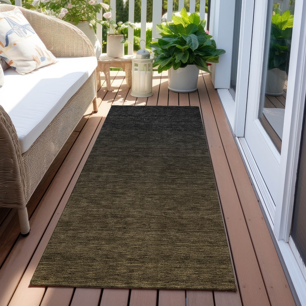 Machine Washable Indoor/ Outdoor Chantille Ombre Solid Rug