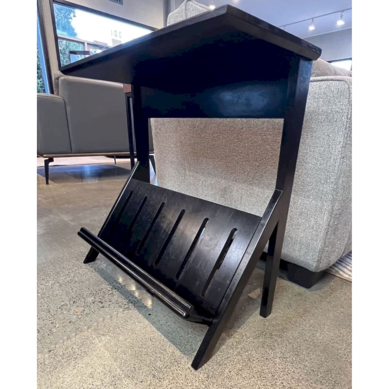 Acacia Wood K End Table with Display Rack