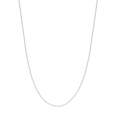 Curata 14k White Gold 1.5mm Diamond Cut Cable Chain Necklace (Lobster)