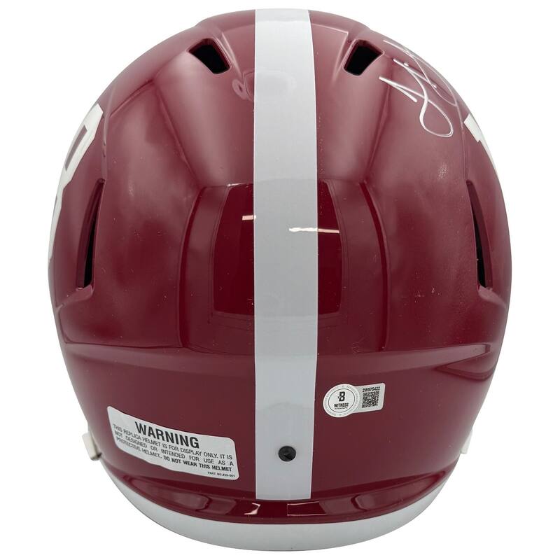 Julio Jones Autographed Alabama Crimson Tide Signed Football Full Size Replica Helmet ROLL TIDE Beckett COA - 4x5