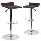 preview thumbnail 54 of 73, 2 Pack Contemporary Vinyl Adjustable Height Barstool with Solid Wave Seat - 15"W x 15"D x 25.5" - 34"H