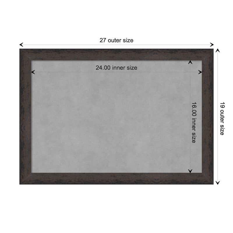 Amanti Art Dappled Black Brown Narrow Framed Magnetic Board - Board Size 24x16