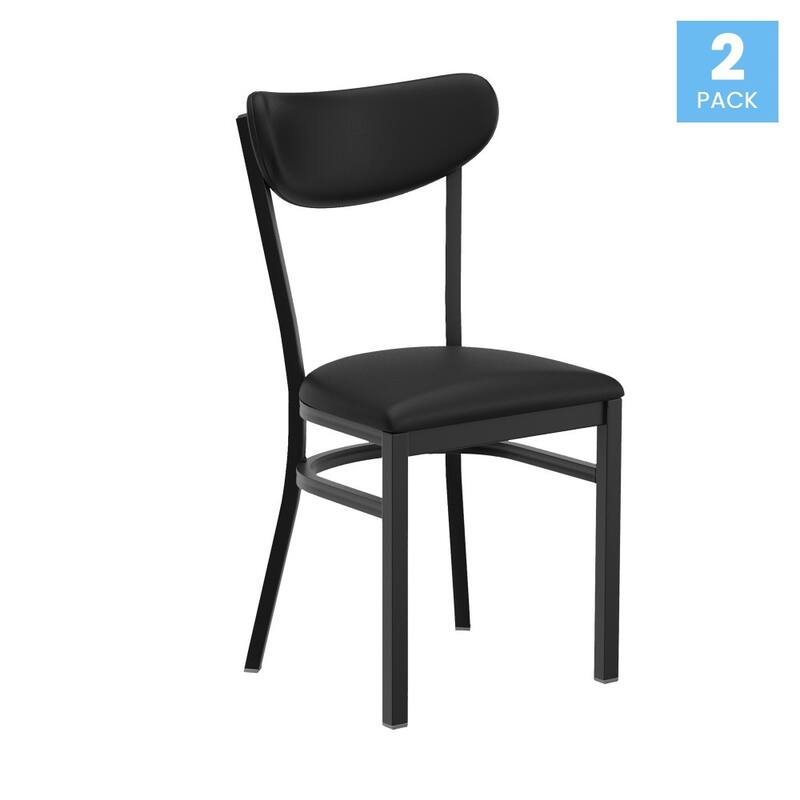 2PK Commercial Metal Dining Chairs with Boomerang Back