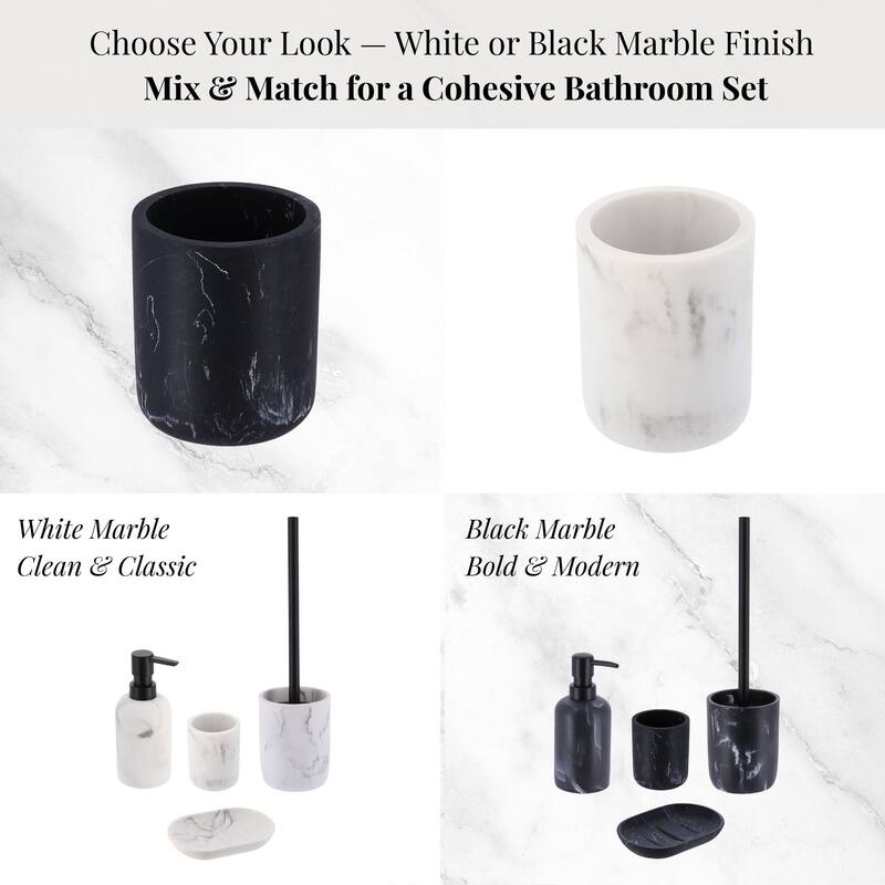 Marble Resin Toothbrush Holder - 2.10 L x 2.10 W x 3.8 H