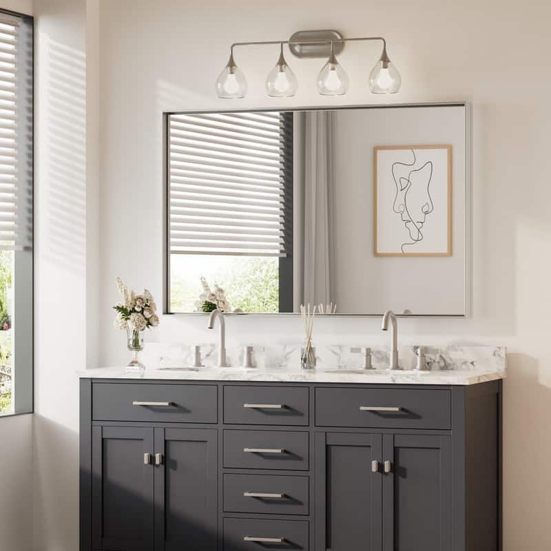 Keonjinn Aluminum Framed Wall Mount Bathroom Vanity Mirror