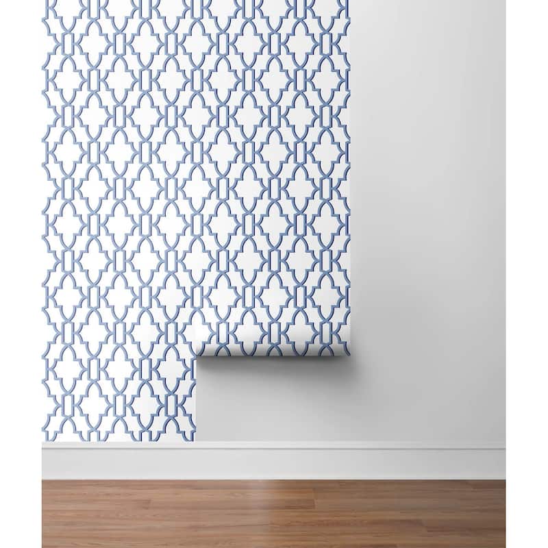 Luxe Haven Coastal Lattice Peel and Stick Wallpaper