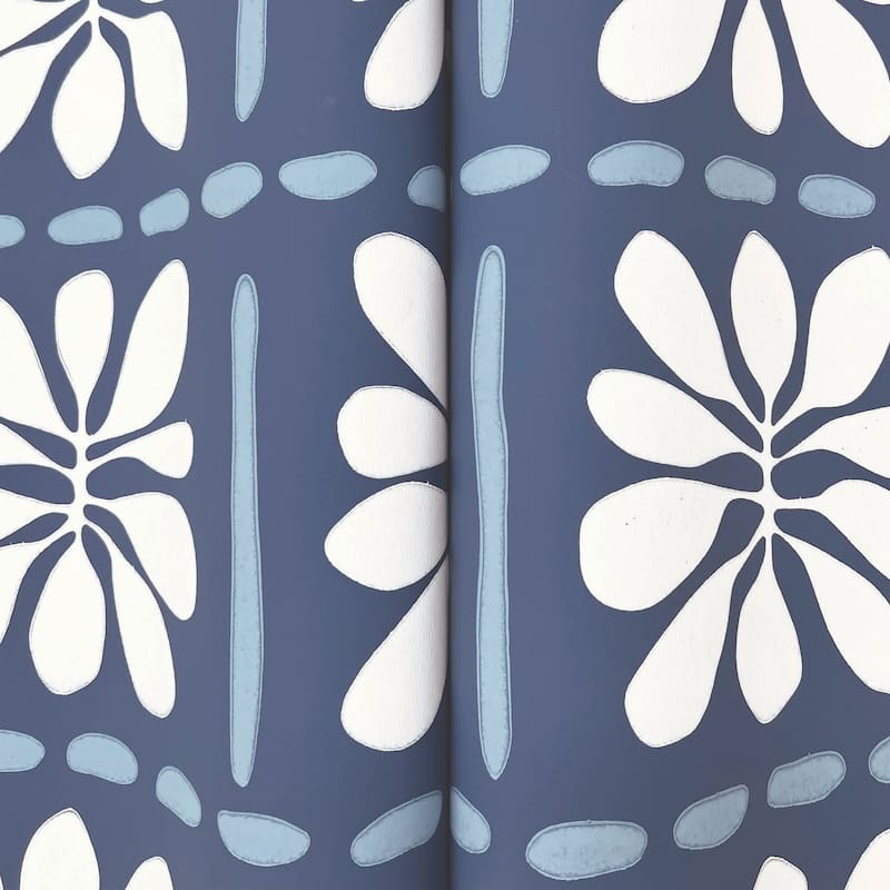 York Wallcoverings Mimosa Fleur Ultramarine Wallpaper