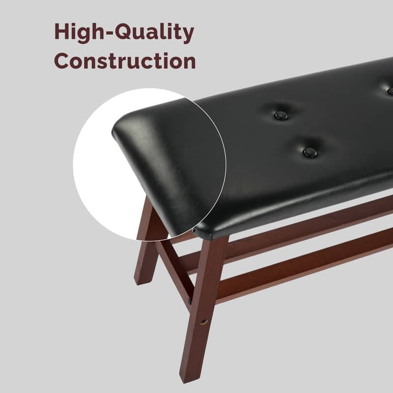 39.4''Dining Room Bench with PU Leather Upholstered with Seat Tufted Design for Living Room