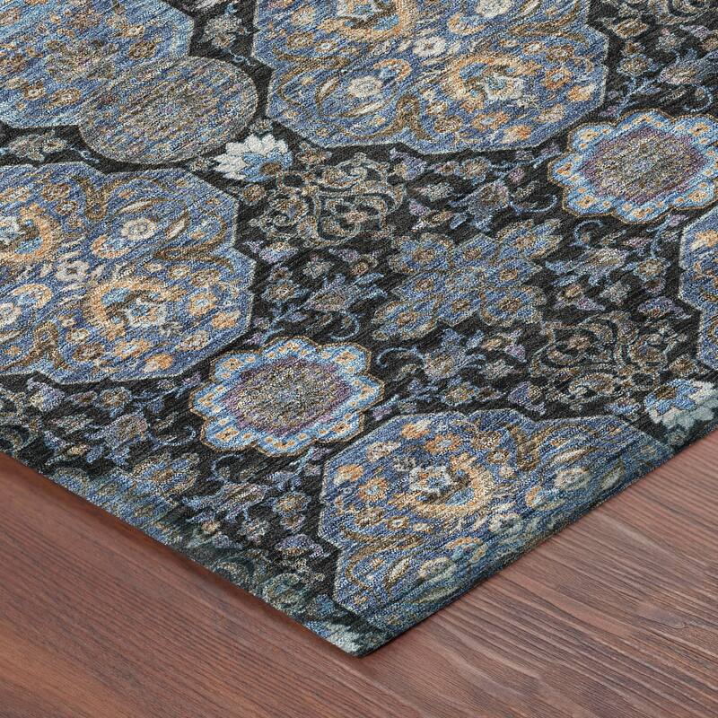 Machine Washable Indoor/ Outdoor Global Budden Chantille Rug