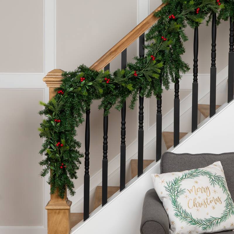 Holly Berries and Pine Artificial Christmas Garland - 6' - Unlit