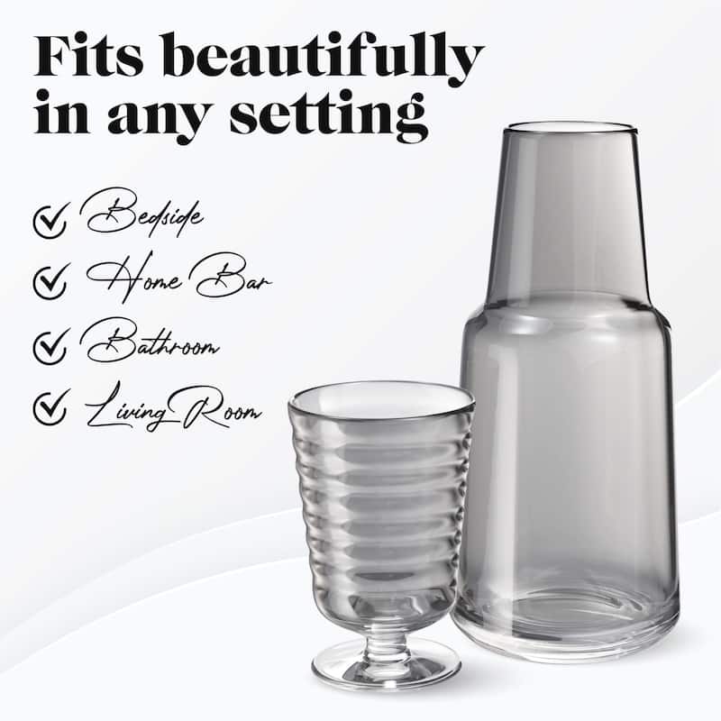 American Atelier Bedside Water Carafe with Footed Glass/Lid
