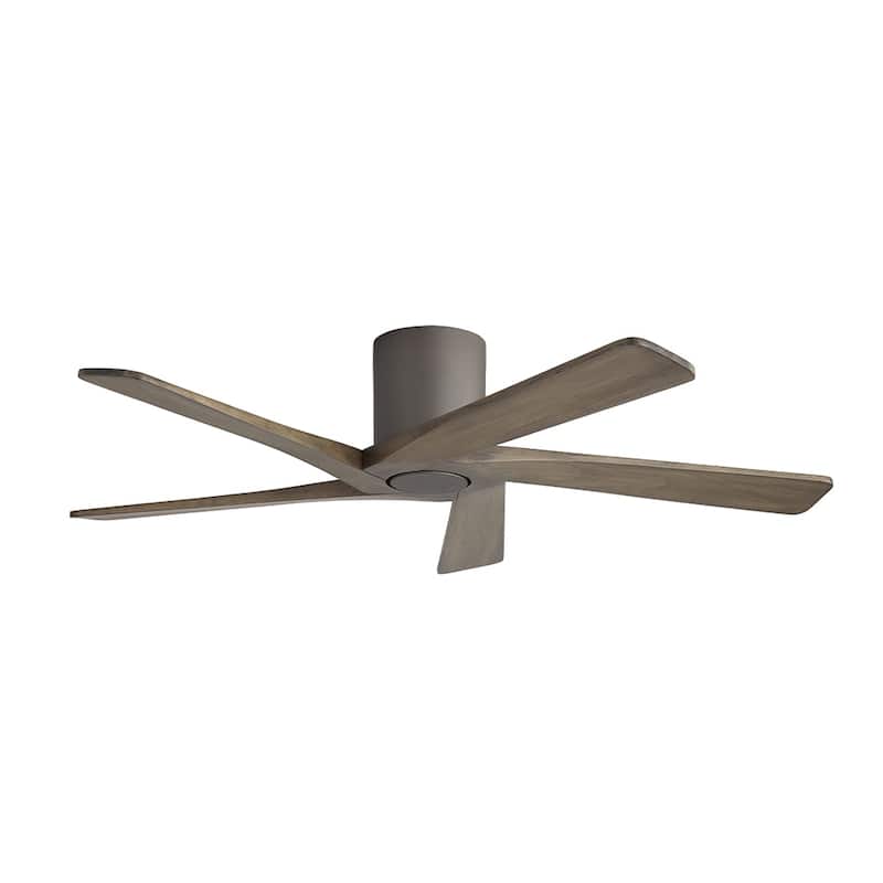 MLiAN 5 Solid Wood Blades Indoor Flush Mount Ceiling Fan with Remote