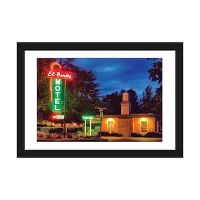 iCanvas "Neon Lights Of A Roadside Motel, El Bonita, St Helena, Napa Valley, California" by George Oze PFA
