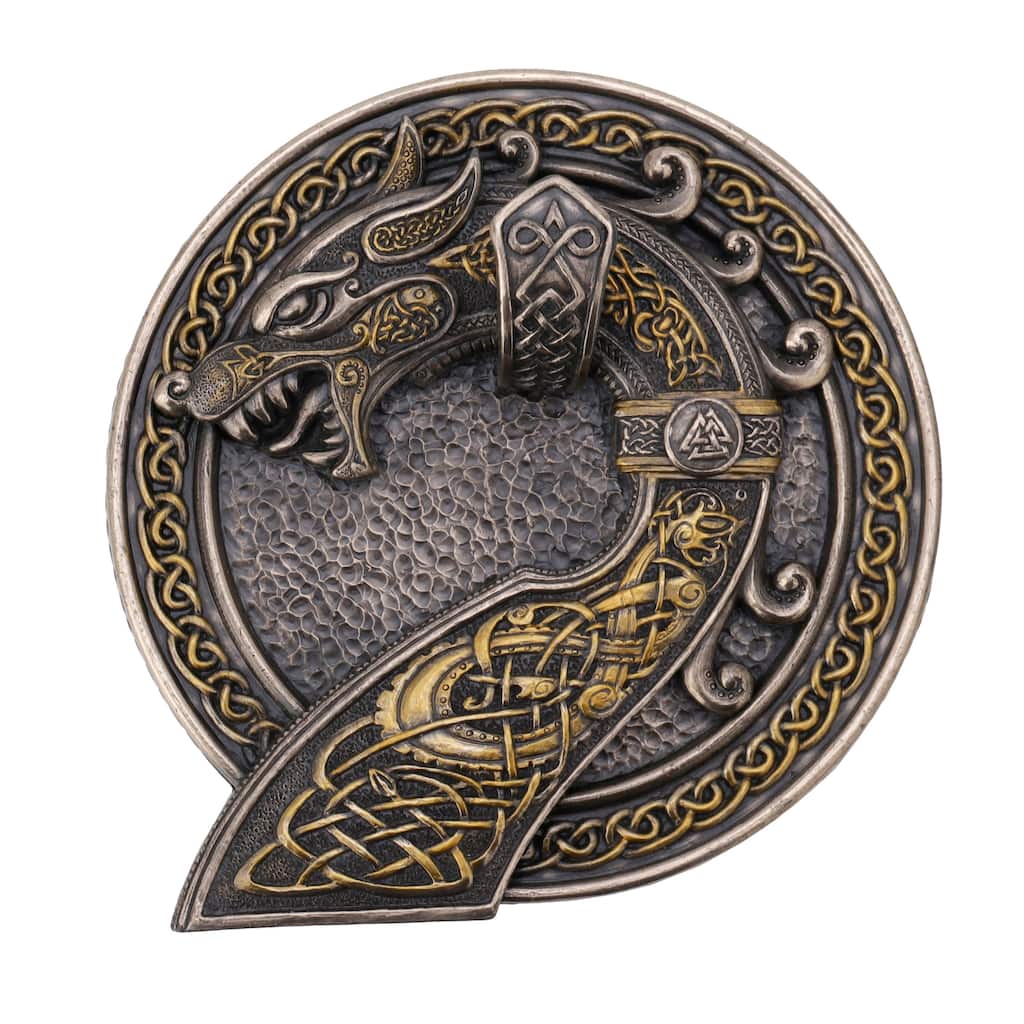 Veronese 6.7W Fafnir The Norse Serpent Wall Plaque With Hanger Cold Cast Bronze