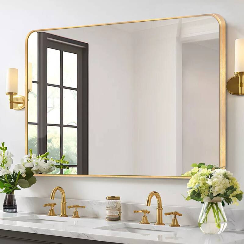 Wall Mount Bathroom Rectangle Vanity Mirror (Horizontal/Vertical)