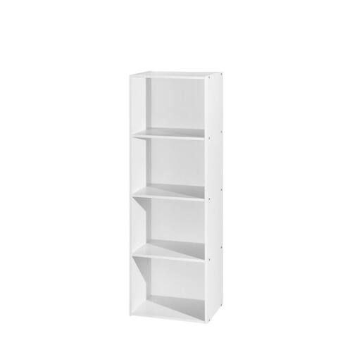 Hodedah Home Decorative 4-Shelf Bookcase - White - 11.8"Lx15.9"Wx47.4"H