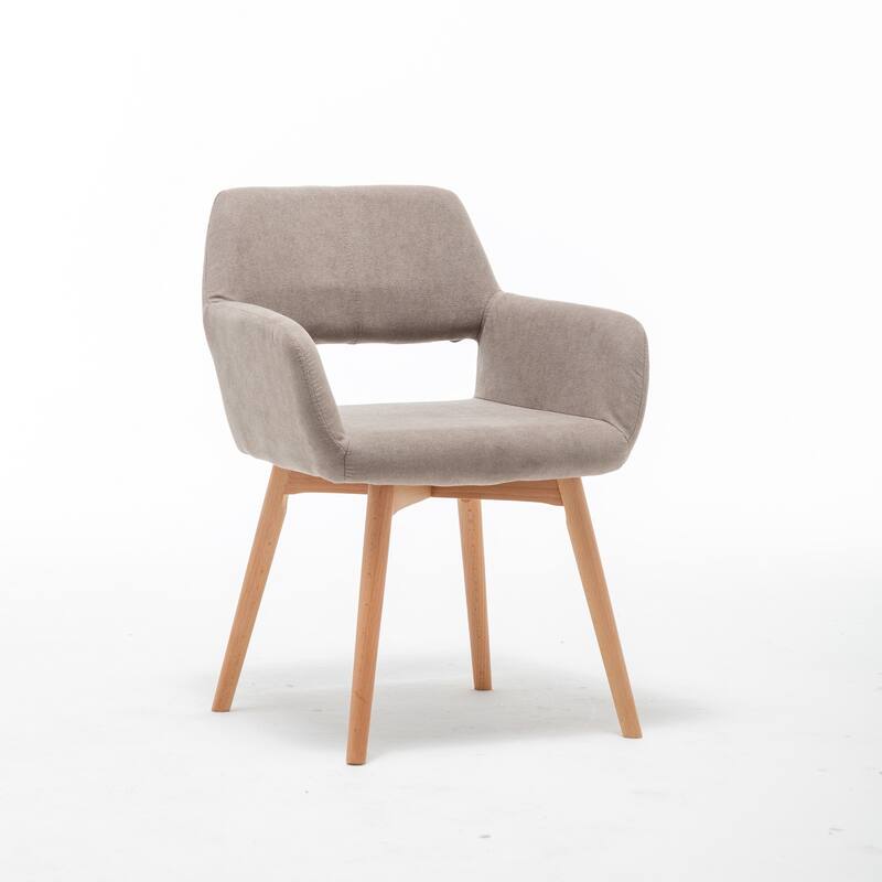 GTU Furniture 2pcs Modern Velvet Wood Leg Arm Accent Chair for Bedroom Living room set - Beige