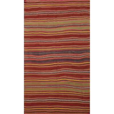Hand Woven Oriental 100% Wool Carpet Southwestern Geometric Oranges & Rust Kilim Area Rug - 7' 5'' X 4' 7''
