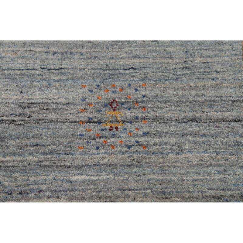 Hand Knotted Oriental 100% Wool Carpet Tribal Tribal Greys & Charcoal Gabbeh Area Rug - 5' 11'' X 4' 1''