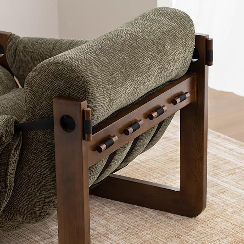Contemporary Chenille Arm Chair with Cushion Back