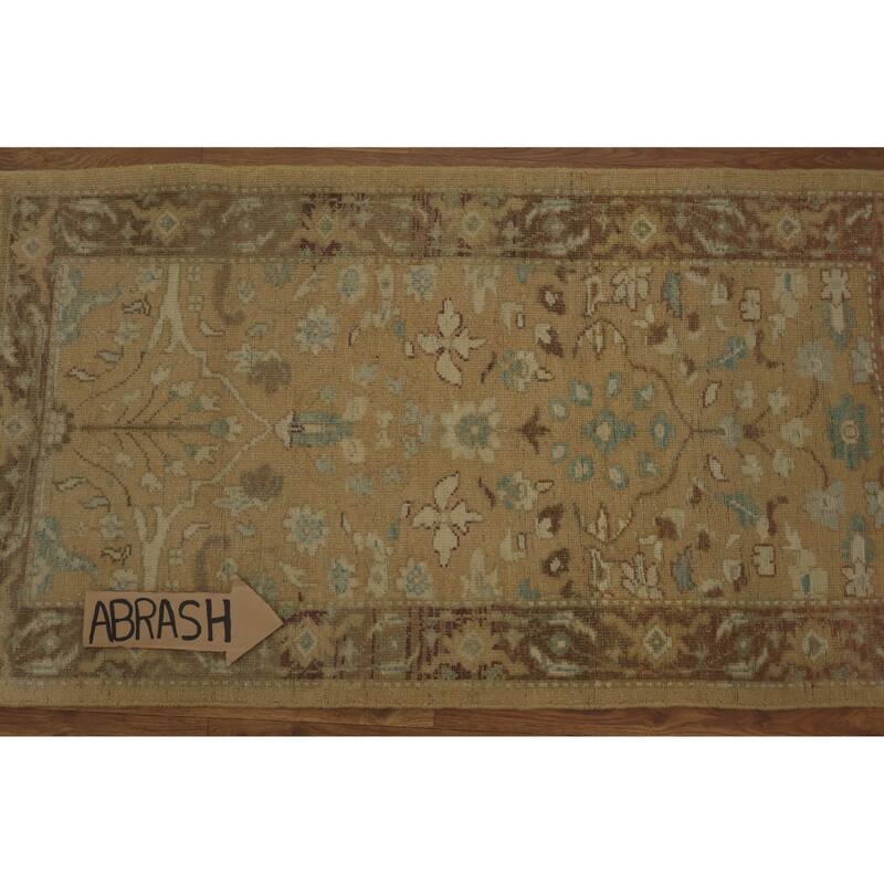 Hand Knotted Oriental 100% Wool Carpet Traditional All-Over Brown Ziegler Area Rug - 3' 10'' X 2' 1''