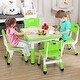 preview thumbnail 16 of 45, Garvee Kids Table and 4 Chairs Set, Graffiti Desktop Plastic Children Art Table, Height Adjustable Table and Chair Set