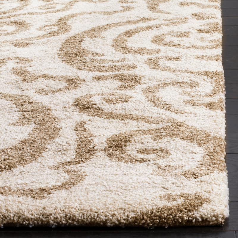 SAFAVIEH Florida Shag Frachia Ornate Damask 1.2-inch Thick Rug