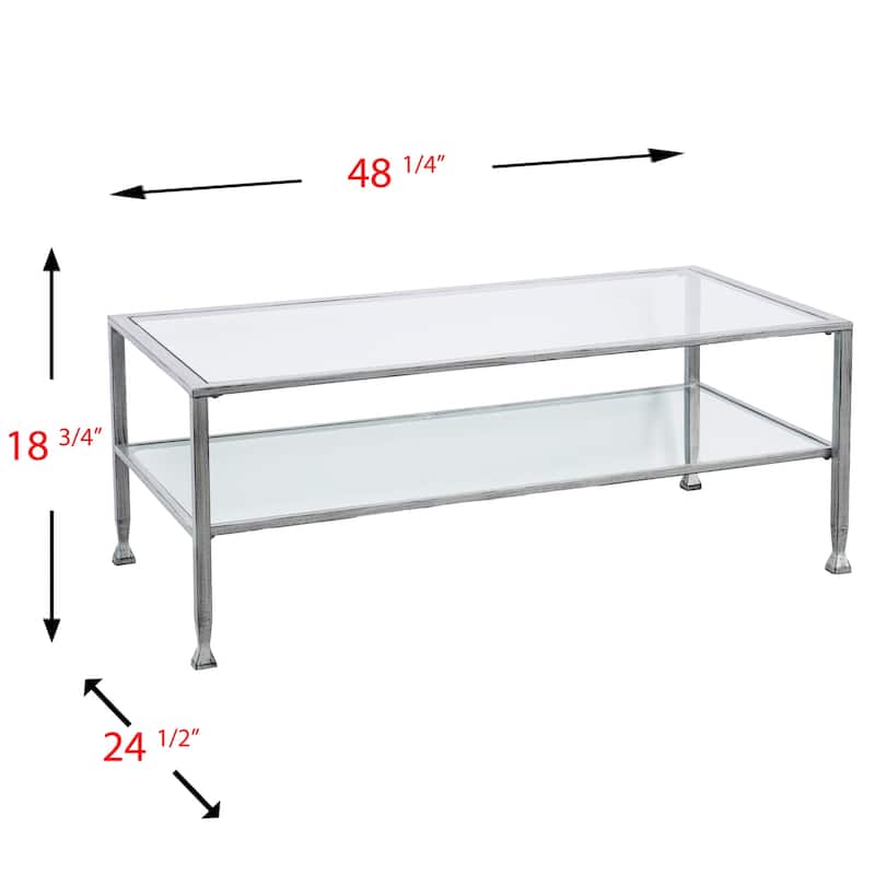 SEI Furniture Glenn Silver Metal Open Shelf Coffee Table